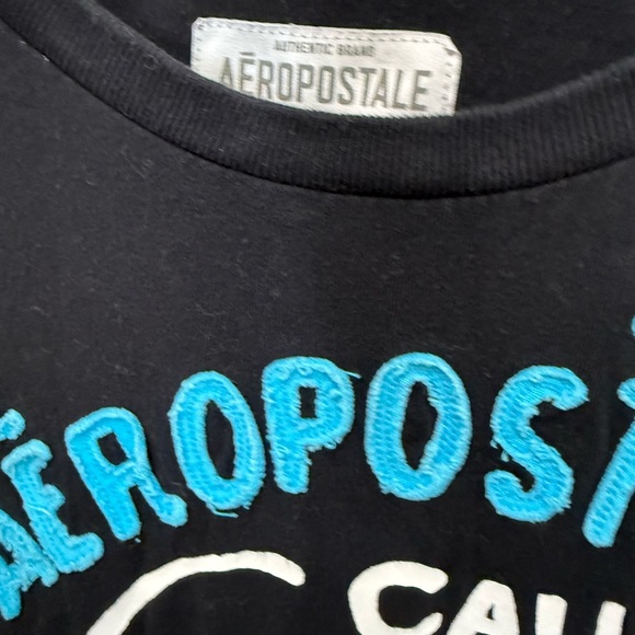 Aeropostale Vintage Black Tee with Blue and White Graphic! EUC - Picture 2 of 5